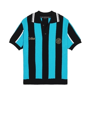 Andersson Bell Stripe Soccer Polo Sweater in Blue - Black. Size S (also in ).