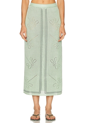Calle Del Mar Garden Party Skirt in Eucalyptus & Pine - Sage. Size L (also in M).