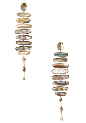 CHAN LUU Mizumi Earrings in Abalone - Tan. Size all.
