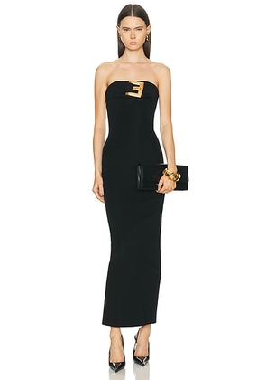 BALMAIN Belted Bustier Jersey Dress in Noir - Black. Size 36 (also in ).