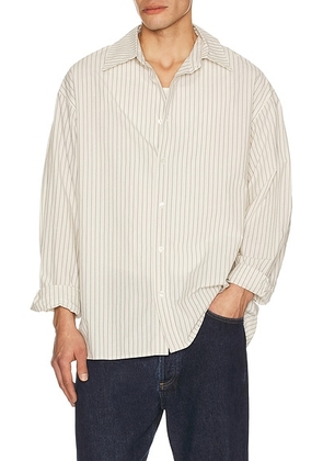 AGOLDE Aurel Shirt in Gibbs Stripe - Grey. Size S (also in L).
