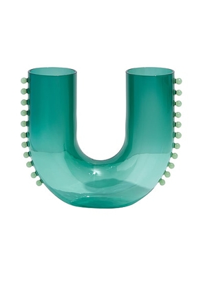 Fazeek Pearl U Vase in Teal & Jade - Teal. Size all.