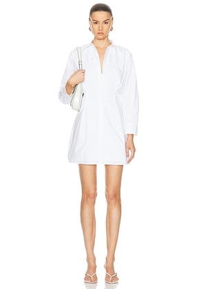 FRAME Pleated Shirt Dress in White - White. Size S (also in ).