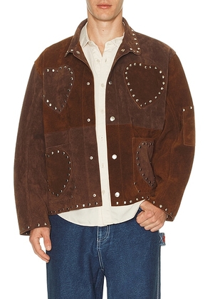 BODE Hearts Welding Jacket in Brown Tan - Tan. Size L (also in M).