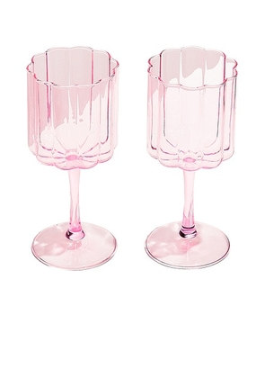 Fazeek Wave Wine Glasses Set of 2 in Pink - Pink. Size all.