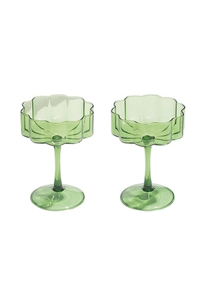 Fazeek Wave Coupe Glasses Set of 2 in Green - Green. Size all.