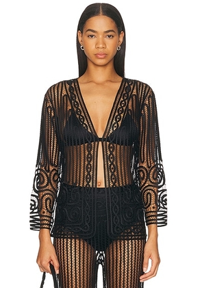 BODE Threadwork Top in Black - Black. Size L (also in S, M).