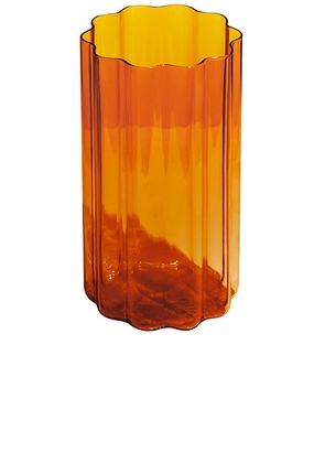 Fazeek Wave Vase in Amber - Burnt Orange. Size all.