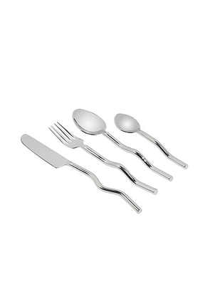 Fazeek Wave Cutlery 4 Piece Set in Silver - Metallic Silver. Size all.