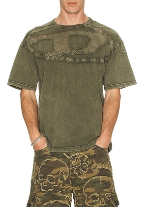Diesel Box Tee in Green - Olive. Size L (also in M, S, XL/1X, XXL/2X).
