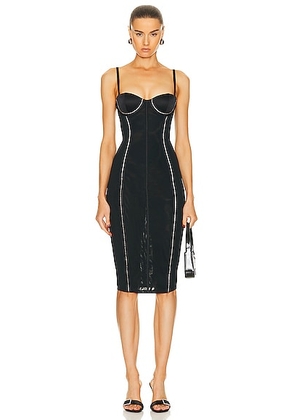 Fleur du mal Brilliant Mesh Bustier Dress in Black - Black. Size 2 (also in ).