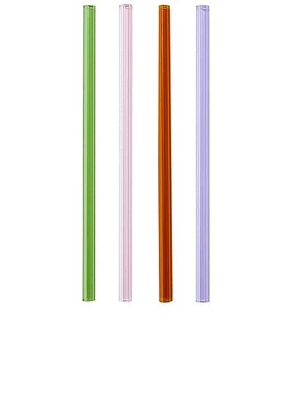 Fazeek Straws Set Of 4 in N/A - Red. Size all.