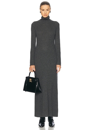 Guest In Residence Wide Rib Cashmere Turtleneck Dress in Charcoal - Charcoal. Size XL (also in ).