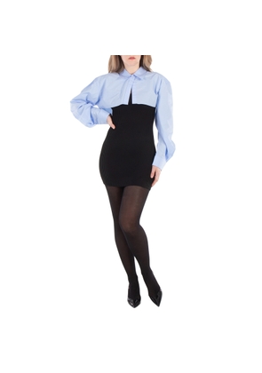 T by Alexander Wang Long Sleeve Ribbed Shirt Dress