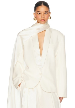 Helsa The Tux Blazer in Wool in Cream - Cream. Size XL (also in XXS, XS).