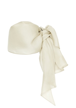 Helsa Silk Gazar Head Scarf in Stone - Taupe. Size all.