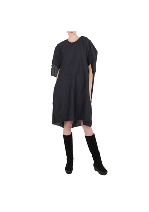 Maison Margiela Anthracite Mohair Wool Raw-Cut Oversize Dress