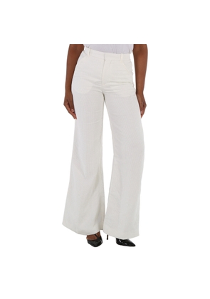 Chloe Ladies Iconic Milk Flared Ribbed Trousers