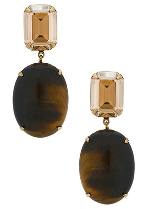 Jennifer Behr Xiomara Earrings in Tiger's Eye - Yellow. Size all.