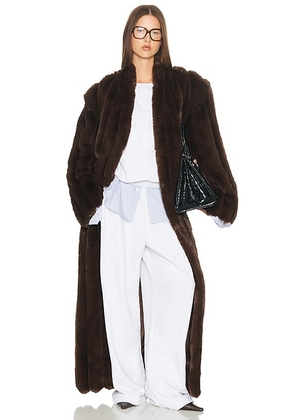 Helsa The Irina Faux Fur Coat in Java - Brown. Size L/XL (also in S/M).