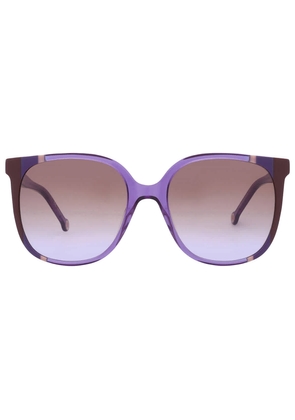 Carolina Herrera Brown Shaded Violet Square Ladies Sunglasses CH 0062/S 0E53/QR 57