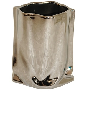 HueGah Home Esmee Vase in Chrome - Metallic Silver. Size all.