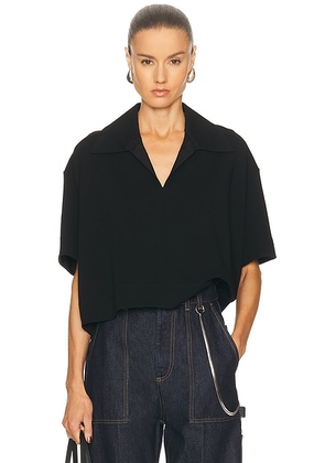 Jil Sander Short Sleeve Polo Top in Black - Black. Size 38 (also in 34, 40).