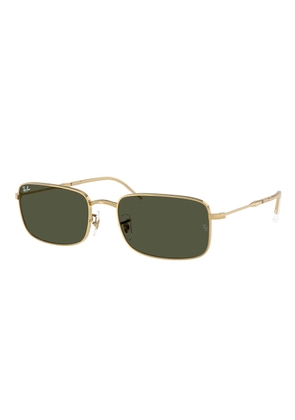 Ray Ban G-15 Green Rectangular Sunglasses RB3746 001/31 56