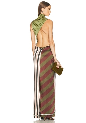Jean Paul Gaultier Patchwork Long Sleeveless Dress in Multicolor - Green,Blush. Size 40 (also in 42).
