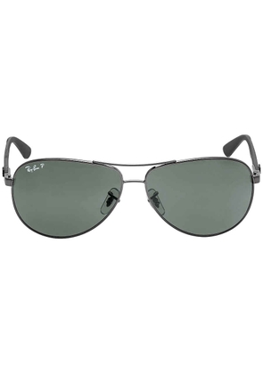Ray Ban Carbon Fibre Polarized Green Classic G-15 Pilot Mens Sunglasses RB8313 004/N5 61