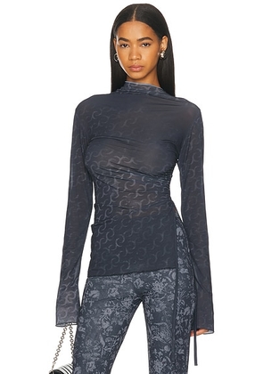 Jade Cropper Side Slit Top in Grey - Dark Grey. Size 34 (also in 36, 38, 40).