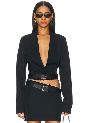 Jade Cropper Cropped Blazer in Black - Black. Size 36 (also in 38, 40).