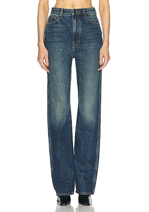 KHAITE Danielle Straight Leg Jeans in Stinson - Denim-Dark. Size 31 (also in ).