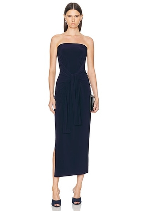 Norma Kamali Strapless All in One Side Slit Gown in True Navy - Navy. Size S (also in ).
