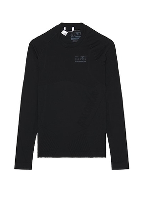 MM6 Maison Margiela x Salomon Long-Sleeved Top in Deep Black - Black. Size S (also in ).