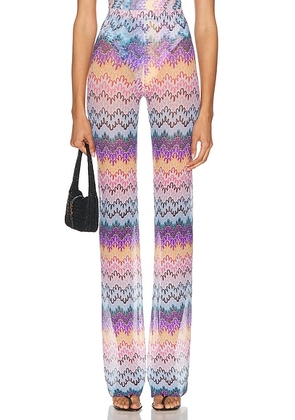 Missoni Zig Zag Flare Trouser in Multicolor Lace - Lavender. Size 38 (also in ).