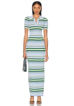Monse Jacquard Maxi Dress in Blue Stripe - Baby Blue. Size XS (also in ).