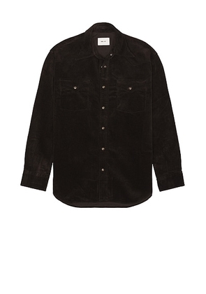 NN07 Ricky Cord Shirt in Demitasse - Chocolate. Size XL/1X (also in ).