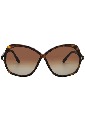 Tom Ford Rosemin Gradient Brown Butterfly Ladies Sunglasses FT1013 52F 64