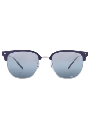 Ray Ban New Clubmaster Polarized Blue Mirrored Irregular Unisex Sunglasses RB4416 6656G6 53