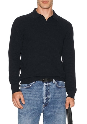 NN07 Paul Long Sleeve Polo in Deep Navy - Navy. Size L (also in ).