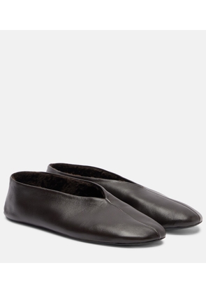The Row Stella leather ballet flats
