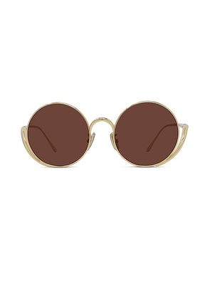 Loewe Round Sunglasses in Shiny Endura Gold & Bordeaux - Metallic Gold. Size all.