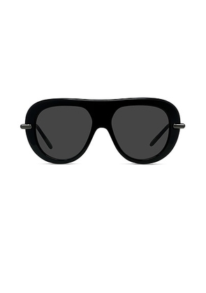 Loewe Shield Sunglasses in Shiny Black & Smoke - Black. Size all.