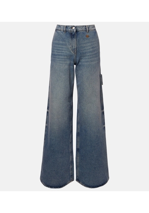 Courreges Logo wide-leg jeans