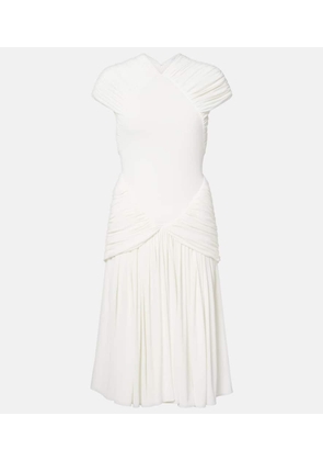 Ferragamo Ruched crepe jersey midi dress