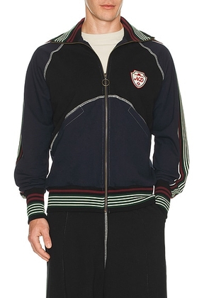 Nicholas Daley Track Jacket in Black & Navy - Navy. Size L (also in M, XL/1X).
