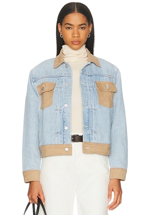 MOTHER The Dynamic Duo Jacket in Few & Far Between - Blue. Size L (also in XS, S, M, XL).