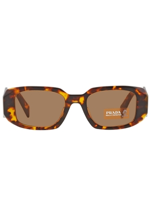 Prada Dark Brown Rectangular Ladies Sunglasses PR 17WSF VAU2Z1 51