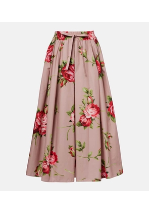 Dolce&Gabbana Floral pleated cotton midi skirt